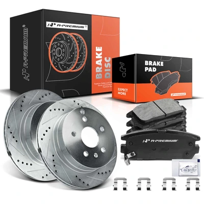 Rear Drilled Rotors & Ceramic Brake Pads