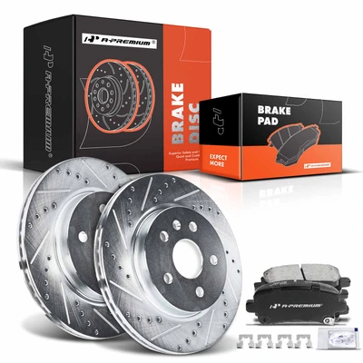 Rear Drilled Rotors & Ceramic Brake Pads