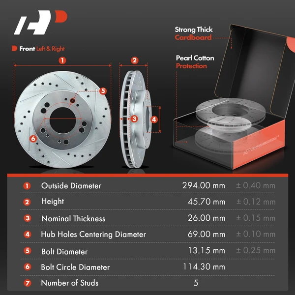 Brake Pad and Rotor Kit, 6 Pcs, Front Driver & Passenger, A-Premium, APBRPS621
