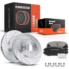 Front Drilled Rotors & Ceramic Brake Pads for Chevrolet Malibu 13-15 Buick Regal