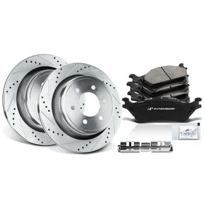 Rear Drilled Rotors & Ceramic Brake Pads