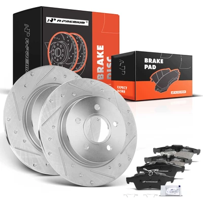 Rear Drilled Rotors & Ceramic Brake Pads