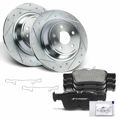Rear Drilled Rotors & Ceramic Brake Pads