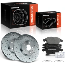 Front Drilled Rotors & Ceramic Brake Pads