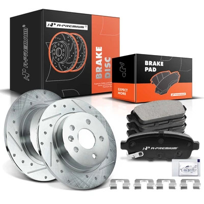 Rear Drilled Rotors & Ceramic Brake Pads