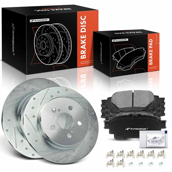 Brake Pad and Rotor Kit, 6 Pcs, Rear Driver & Passenger, A-Premium, APBRPS1319