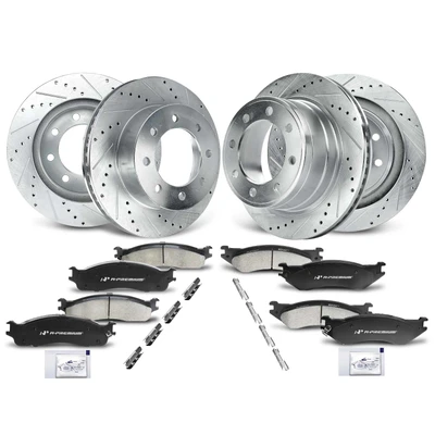 Front & Rear Drilled Rotors & Ceramic Brake Pads