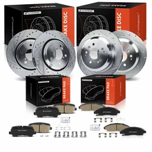 2017-2023 Honda Ridgeline Brake Pad and Rotor Kit Set of 12 Front & Rear A-Premium APBRPS1320