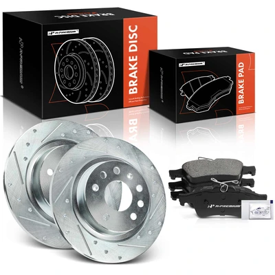 Rear Drilled Rotors & Ceramic Brake Pads