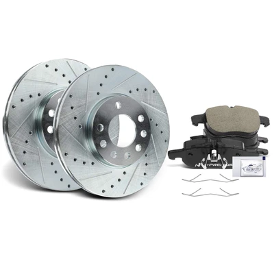 Front Drilled Rotors & Ceramic Brake Pads