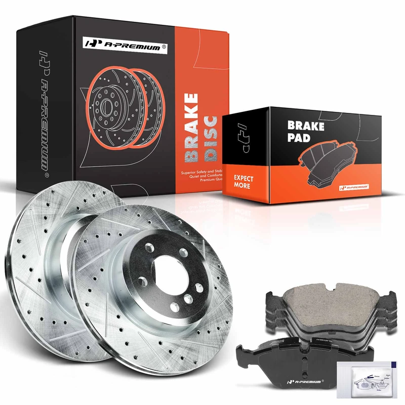 Brake Rotor and Pad Kit, 6 Pcs, Front Driver & Passenger, A-Premium, APBRPS993