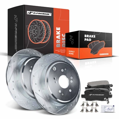 Rear Drilled Rotors & Ceramic Brake Pads