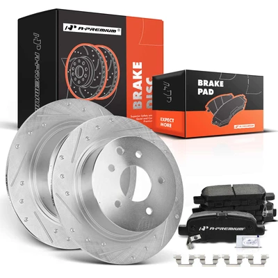 Rear Drilled Rotors & Ceramic Brake Pads