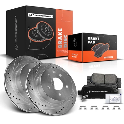 Rear Drilled Rotors & Ceramic Brake Pads