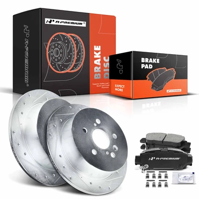Rear Drilled Rotors & Ceramic Brake Pads