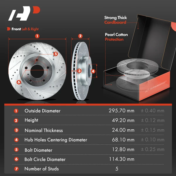 Brake Pad and Rotor Kit, 6 Pcs, Front Driver & Passenger, A-Premium, APBRPS649