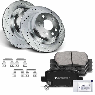 Rear Drilled Rotors & Ceramic Brake Pads