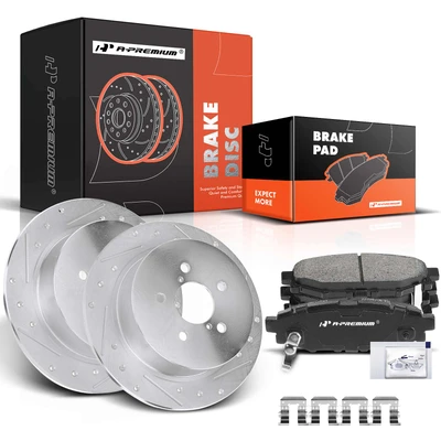 Rear Drilled Rotors & Ceramic Brake Pads