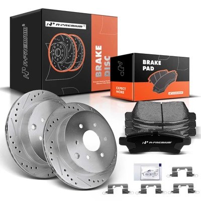 Rear Drilled Rotors & Ceramic Brake Pads