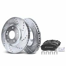 Front Drilled Rotors & Ceramic Brake Pads for Hyundai Tucson 10-15 Kia Sportage