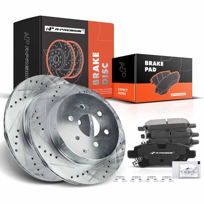 Rear Drilled Rotors & Ceramic Brake Pads