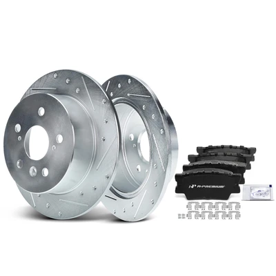 Rear Drilled Rotors & Ceramic Brake Pads