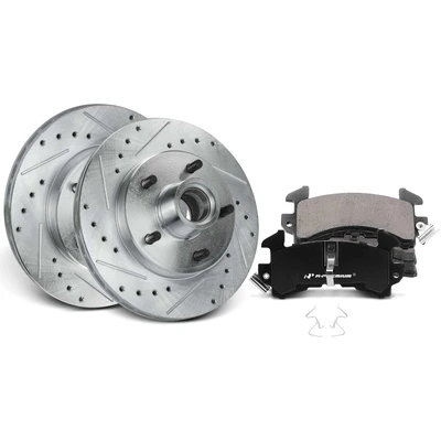 Front Drilled Rotors & Ceramic Brake Pads