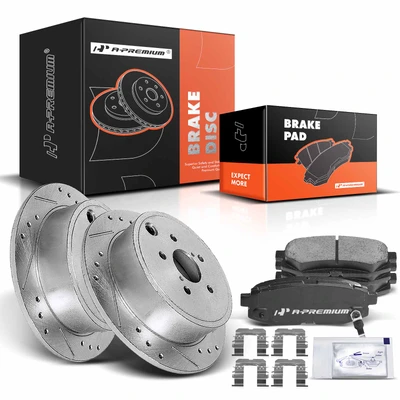 Rear Drilled Rotors & Ceramic Brake Pads