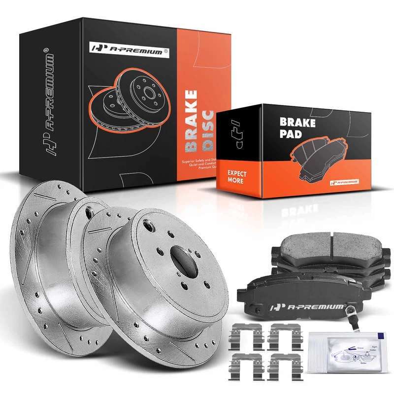 Rear Drilled Rotors & Ceramic Brake Pads for Subaru Outback 10-14 Legacy Scion