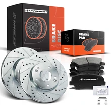 Front Drilled Rotors & Ceramic Brake Pads for Hyundai Elantra Veloster Kia