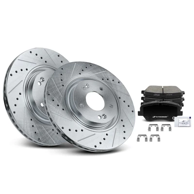 Front Drilled Rotors & Ceramic Brake Pads