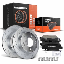 Rear Drilled Rotors & Ceramic Brake Pads for Hyundai Elantra Kia Forte Koup Soul