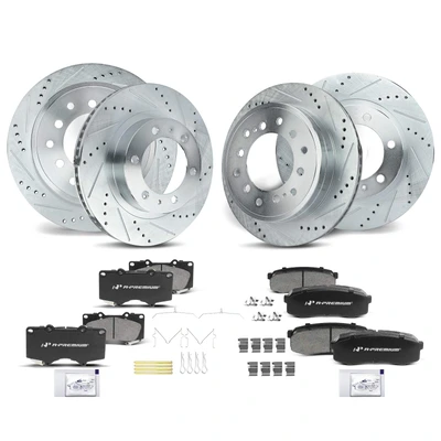 Front & Rear Drilled Rotors & Ceramic Brake Pads