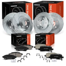 12 Pcs Front & Rear Drilled Brake Rotors & Ceramic Pads for 2005-2009 Buick Allure