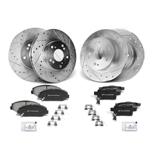2008-2012 2014-2017 Honda Accord Brake Pad and Rotor Kit, 12 Pcs, Front & Rear, A-Premium, APBRPS206