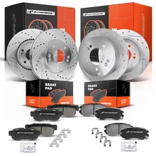 Front & Rear Drilled Rotors & Ceramic Brake Pads