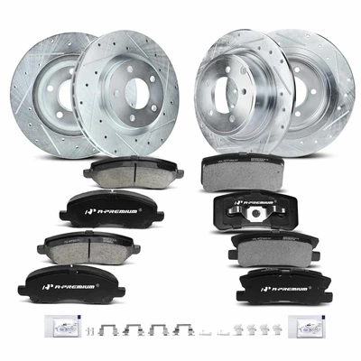 Front & Rear Drilled Rotors & Ceramic Brake Pads