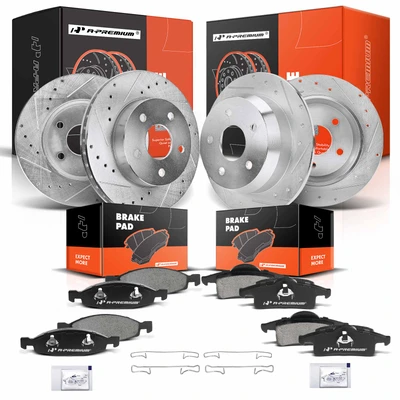 Front & Rear Drilled Rotors & Ceramic Brake Pads
