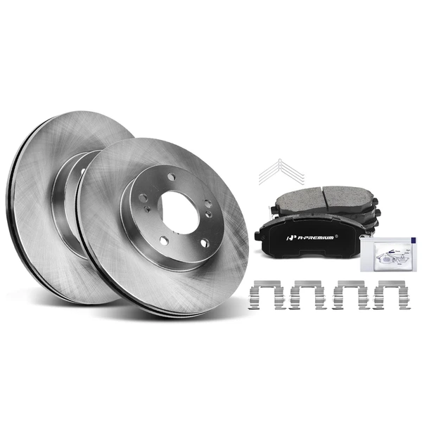 Disc Brake Rotors and Ceramic Pads Kit, 6 Pcs, Front Driver & Passenger, A-Premium, APBRPR417