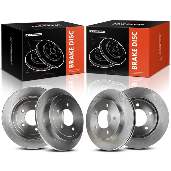 Front & Rear Disc Brake Rotors for 2000-2004 Ford F-150