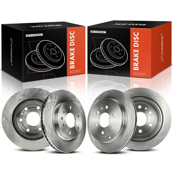 Front & Rear Disc Brake Rotors for 2007-2017 GMC Acadia