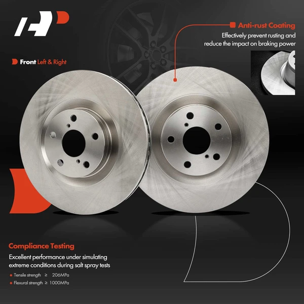 2 Pcs Front Disc Brake Rotors for Lexus GS300 2018-2019 GS450H IS200T