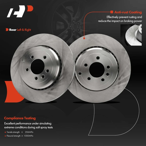 2 Pcs Rear Disc Brake Rotors for Land Rover Range Rover Sport 10-13 Defender 110