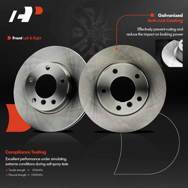 2 Pcs Front Disc Brake Rotors for BMW 318i 1992-1998 318is 323Ci 323i 325is 328i