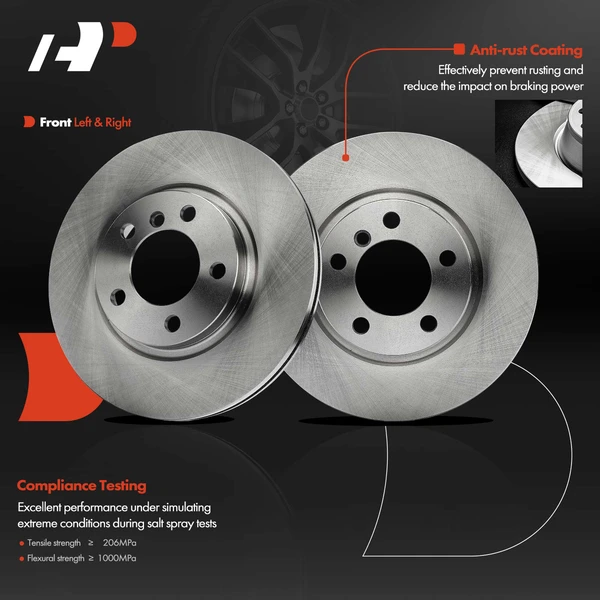 2 Pcs Front Disc Brake Rotors for Mini Cooper Countryman 2011-2016