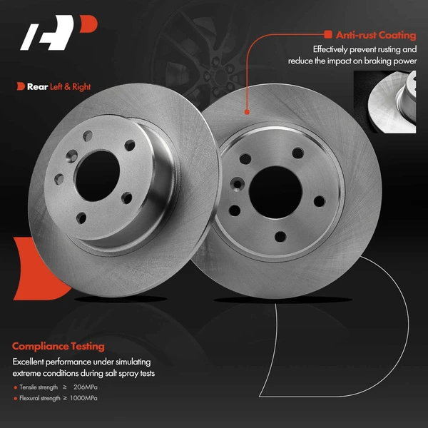 Rear Disc Brake Rotors for Land Rover Discovery 1999-2004 Range Rover 1995-2002