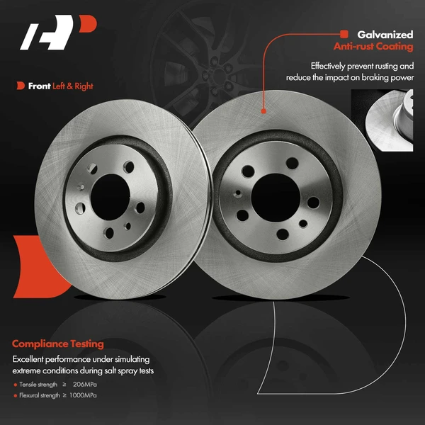 Front Disc Brake Rotors for Volkswagen Jetta 1999-2006 Golf Beetle