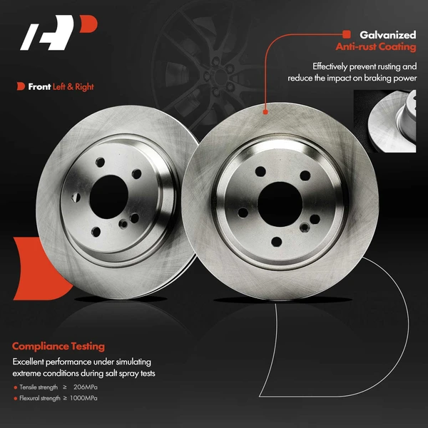 2 Pcs Rear Disc Brake Rotor for Mercedes-Benz C215 CL500 W220 W221 S430 S500