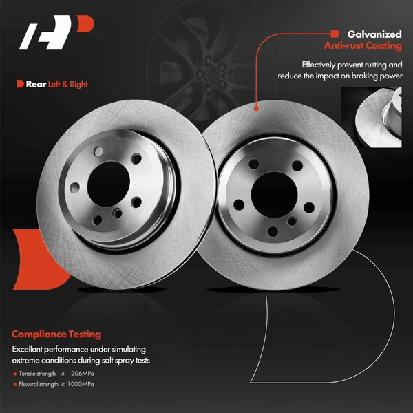 Rear Disc Brake Rotors for BMW X3 2004-2011 E83 F25 317.5 mm