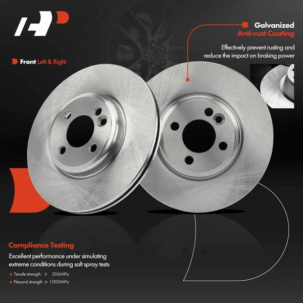Front Disc Brake Rotors for Mini Cooper 2007-2015 L4 1.6L